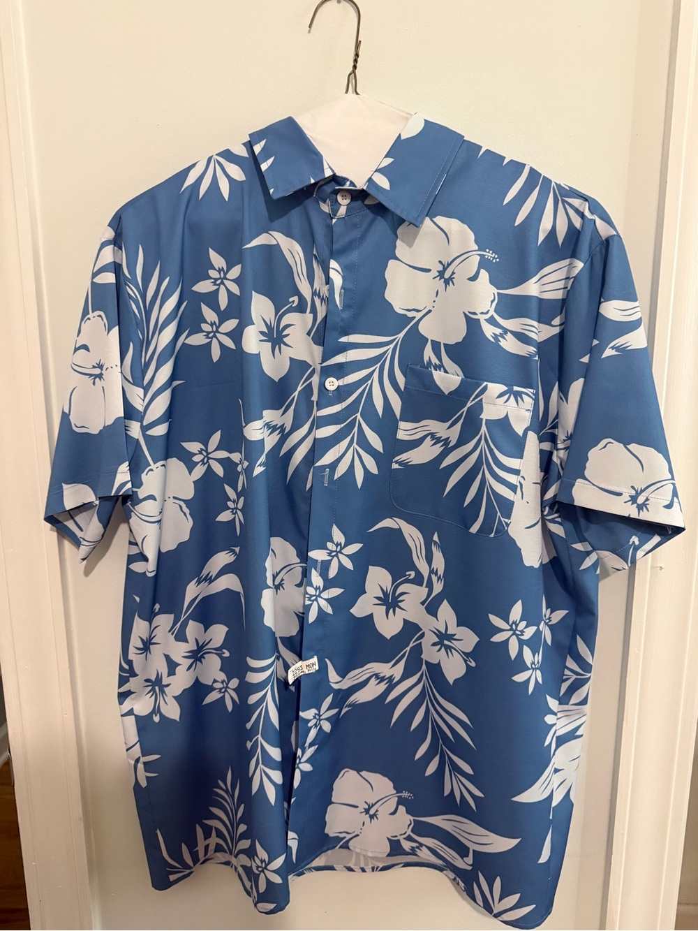 Blue Floral Hawaiian Short-Sleeve Shirt